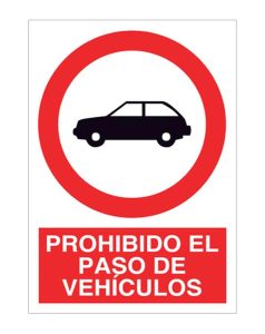 señal prohibido el paso de vehículos